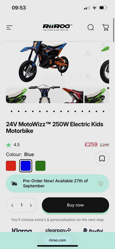 Riiroo motowizz 24v 250w - riiroo, tt
